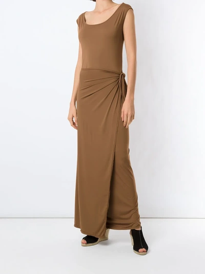 Shop Amir Slama Tied Maxi Dress In Brown