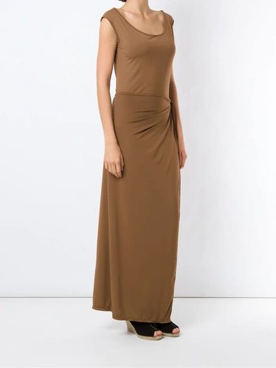 Shop Amir Slama Tied Maxi Dress In Brown