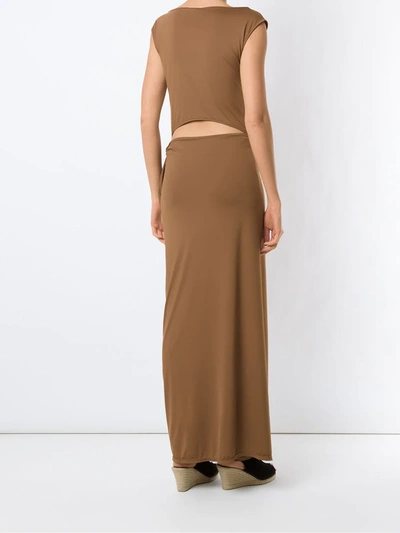Shop Amir Slama Tied Maxi Dress In Brown