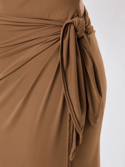 Shop Amir Slama Tied Maxi Dress In Brown