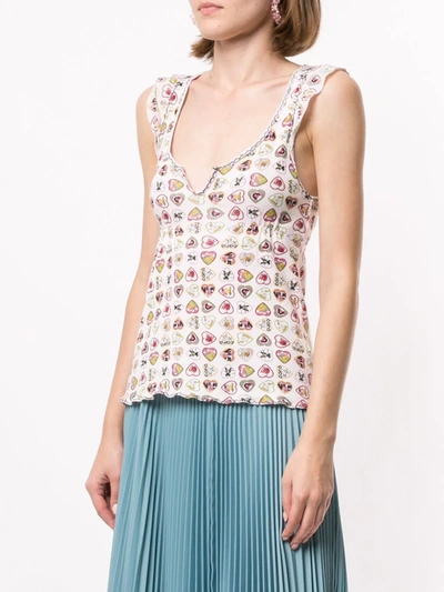Pre-owned Chanel 2006 Valentine Heart Print Vest In Pink
