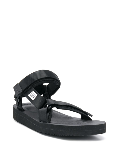 Shop Suicoke Touch Strap Sandals In Black