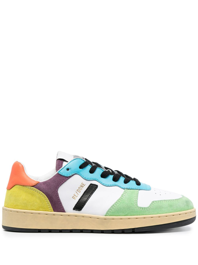 Shop Re/done Colour-block Low-top Sneakers In White