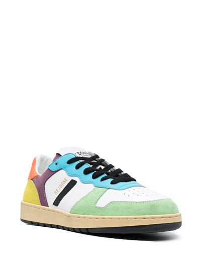 Re/done 80s Basketball Color-block Suede And Leather Sneakers In White