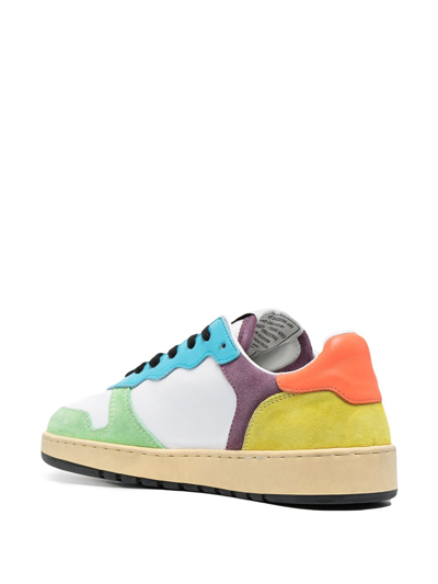 Re/done 80s Basketball Color-block Suede And Leather Sneakers In White