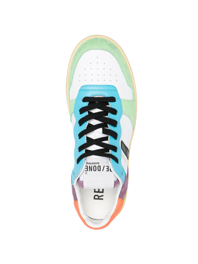 Re/done 80s Basketball Color-block Suede And Leather Sneakers In White