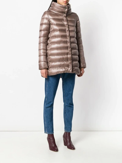 Shop Herno Padded Coat In Neutrals