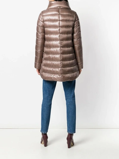 Shop Herno Padded Coat In Neutrals