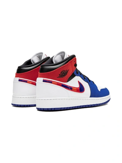 Jordan Air  1 Mid Se "multicolor Swoosh" Sneakers In White