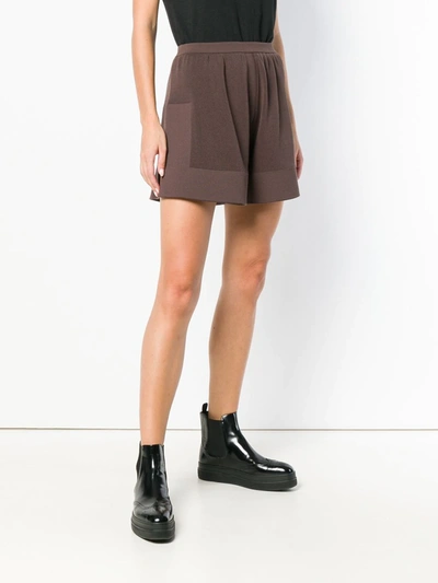 Rick Owens Knitted Shorts In Brown