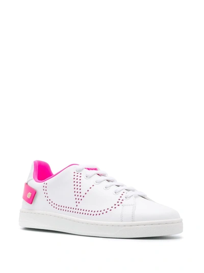 Shop Valentino Vlogo Sneakers In White