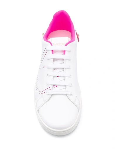 Shop Valentino Vlogo Sneakers In White