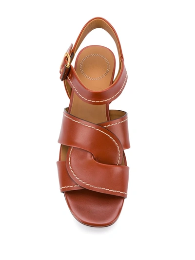 Shop Chloé Buckled Platform Sandals In Brown