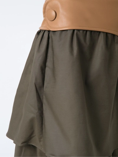 Shop Adriana Degreas Ruffled Maxi Skirt In Green