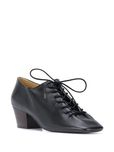 Shop Lemaire Square Toe Lace-up Shoes In Black