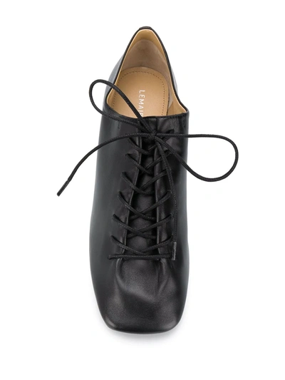 Shop Lemaire Square Toe Lace-up Shoes In Black