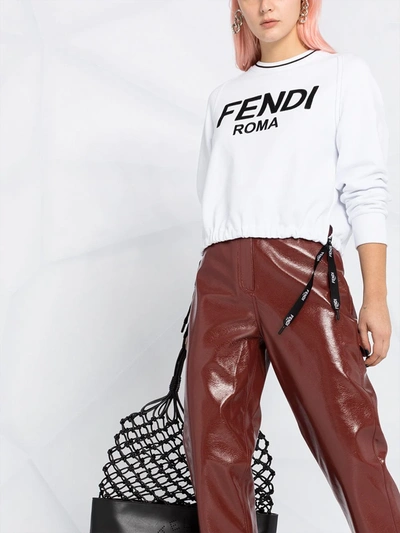 Shop Fendi Logo-print Sweatshirt In White