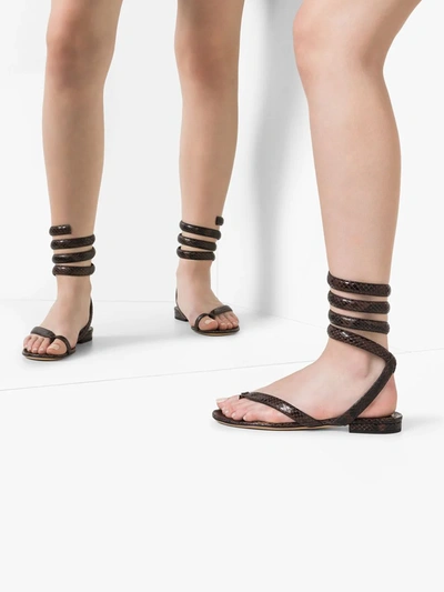 The Bottega Veneta snake-effect leather sandals every style girl owns