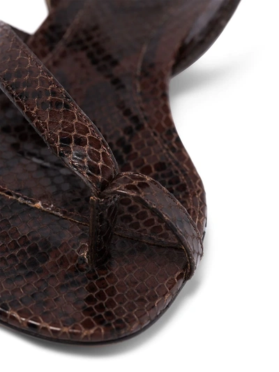 Bottega Veneta Wrap-around Snake-effect Sandals in Brown Leather ref.429352  - Joli Closet
