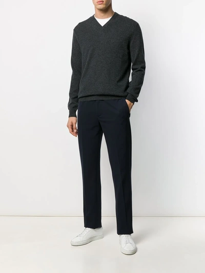 N•peal The Burlington V-neck Jumper In Grey