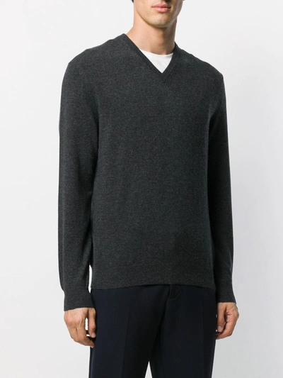 N•peal The Burlington V-neck Jumper In Grey