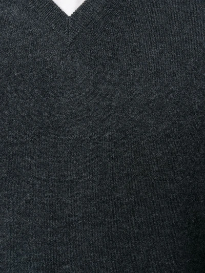 N•peal The Burlington V-neck Jumper In Grey