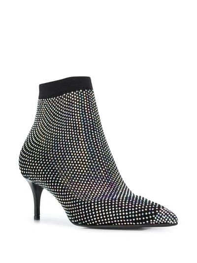 Le Silla Gilda Crystal-embellished Boot Pumps In Black