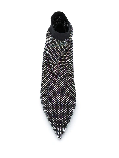 Shop Le Silla Gilda Crystal-embellished Boot Pumps In Black