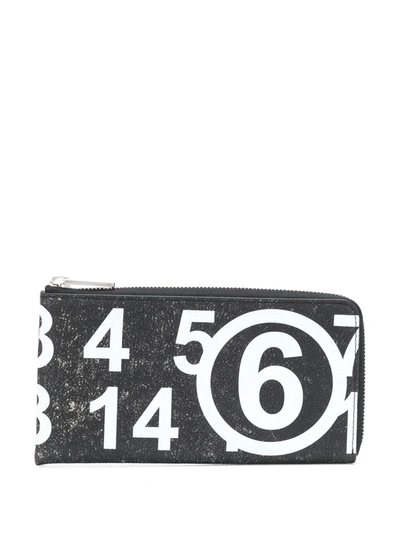 Shop Mm6 Maison Margiela Number Print Wallet In Black