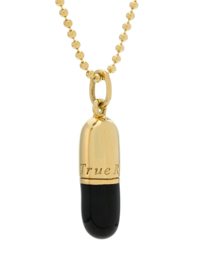 Shop True Rocks Small Pill Pendant Necklace In Black