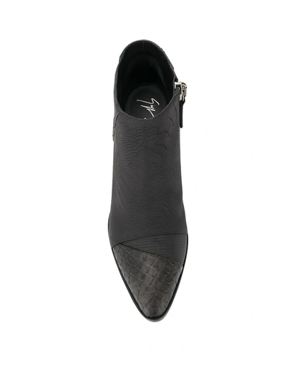 Giuseppe Zanotti Kevan Alligator Print Ankle Boots In 002 Black