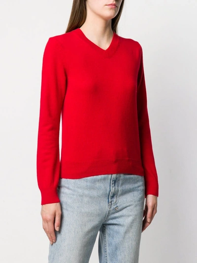 Shop Comme Des Garçons Play Classic Knit Sweater In Red