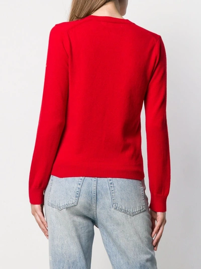 Shop Comme Des Garçons Play Classic Knit Sweater In Red