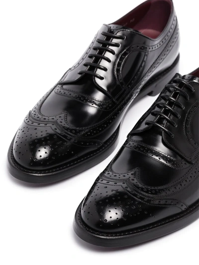 Shop Dolce & Gabbana Brushed Leather Brogues In Black