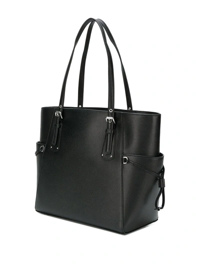 Shop Michael Michael Kors Voyager Crossgrain Tote Bag In Black
