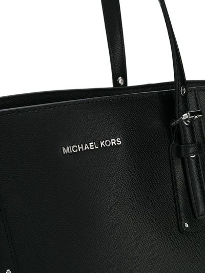 Shop Michael Michael Kors Voyager Crossgrain Tote Bag In Black