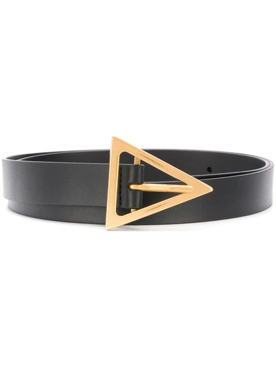 Shop Bottega Veneta Triangular Buckle Belt In Black