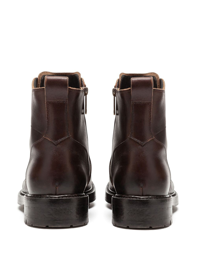 Shop Dolce & Gabbana Cowhide Lace-up Ankle Boots In Brown