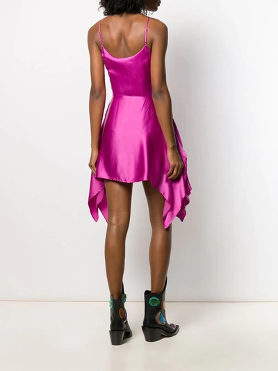 Shop Christopher Kane Satin Frill Cami Dress In Pink