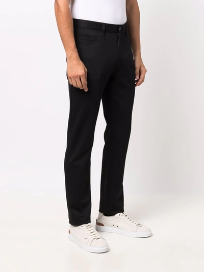 Shop Emporio Armani Straight-leg Chino Trousers In Schwarz