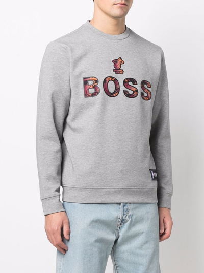 Hugo Boss X Nba Windmill 2 Graphic Crewneck Sweatshirt In Medium Grey |  ModeSens