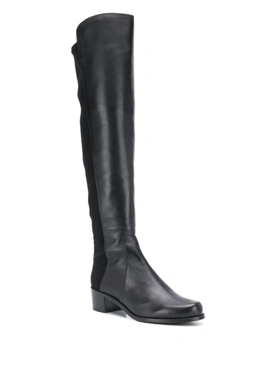 Stuart Weitzman Keelan City Microstretch And Leather Knee Boots In Black