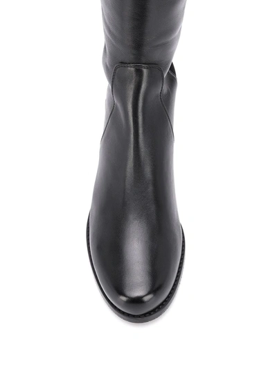 Stuart Weitzman Keelan City Microstretch And Leather Knee Boots In Black