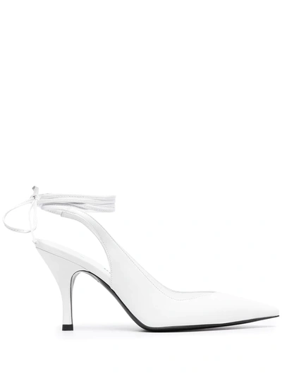 Shop Attico Venus Slingback Pumps In White