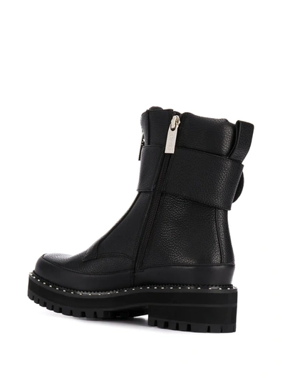 Shop Liu •jo Zip-up Combat Boots In Black