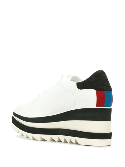 Shop Stella Mccartney Elyse Striped Platform Sole Sneakers In White