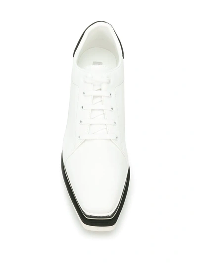 STELLA MCCARTNEY ELYSE STRIPED PLATFORM SOLE SNEAKERS - 白色