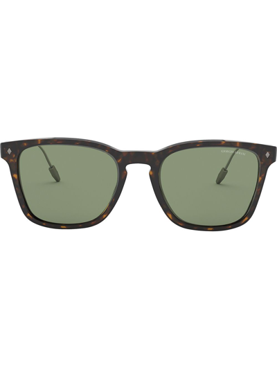 Shop Giorgio Armani Square-frame Tinted Sunglasses In Brown