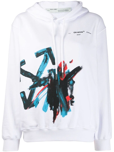 Shop Off-white Brush Arrow Oversized Hoodie In White