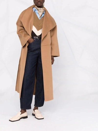 Totême + Net Sustain Signature Wool-blend Coat In Braun